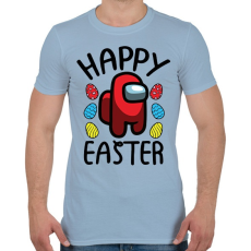 PRINTFASHION Kellemes Húsvétot - Among us - Férfi póló - Világoskék
