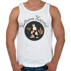 PRINTFASHION Kellemes Húsvétot - Aranyozott nyúllal - Férfi atléta - Fehér