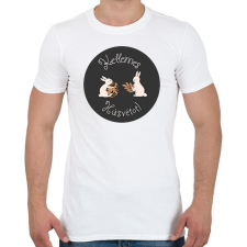 PRINTFASHION Kellemes Húsvétot - Aranyozott nyuszikkal - Férfi póló - Fehér férfi póló