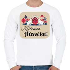 PRINTFASHION Kellemes Húsvétot! - Férfi pulóver - Fehér férfi pulóver, kardigán