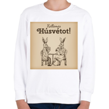 PRINTFASHION Kellemes Húsvétot - Úri nyulak - Gyerek pulóver - Fehér gyerek pulóver, kardigán