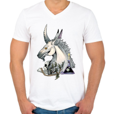 PRINTFASHION Kelpi - Férfi V-nyakú póló - Fehér férfi póló