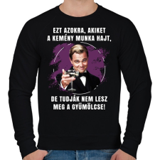 PRINTFASHION Kemény munka - Férfi pulóver - Fekete férfi pulóver, kardigán