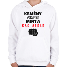 PRINTFASHION Kemény vagyok - Gyerek kapucnis pulóver - Fehér gyerek pulóver, kardigán