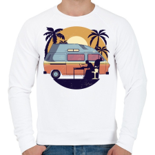 PRINTFASHION Kempingezés - Férfi pulóver - Fehér férfi pulóver, kardigán