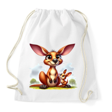 PRINTFASHION Kenguru mama és a babája - Sportzsák, Tornazsák - Fehér tornazsák