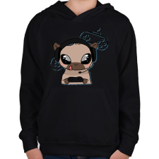 PRINTFASHION Kenny, a capybara gamer - Gyerek kapucnis pulóver - Fekete gyerek pulóver, kardigán