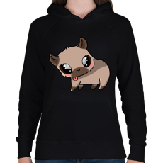 PRINTFASHION Kenny, a capybara - Női kapucnis pulóver - Fekete