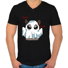 PRINTFASHION Kenny, a capybara szellem jelmezben - Férfi V-nyakú póló - Fekete