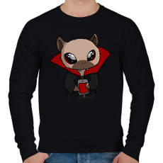 PRINTFASHION Kenny, a capybara vámpír jelmezben - Férfi pulóver - Fekete