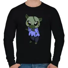 PRINTFASHION Kenny, a capybara zombi jelmezben - Férfi pulóver - Fekete férfi pulóver, kardigán