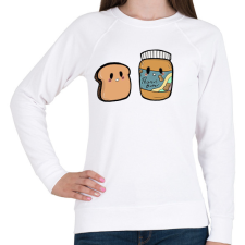 PRINTFASHION Kenyér és mogyoróvaj - Női pulóver - Fehér női pulóver, kardigán