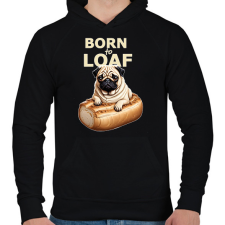 PRINTFASHION Kenyér mopsz - Férfi kapucnis pulóver - Fekete férfi pulóver, kardigán