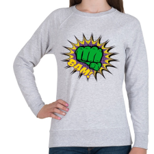 PRINTFASHION Képregényes ököl - Női pulóver - Sport szürke női pulóver, kardigán