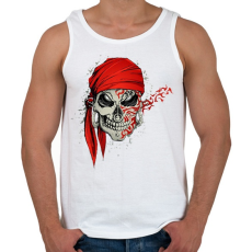 PRINTFASHION Kerchief koponya - Férfi atléta - Fehér