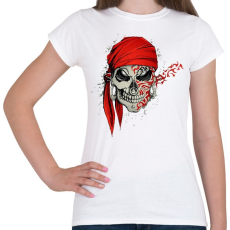 PRINTFASHION Kerchief koponya - Női póló - Fehér