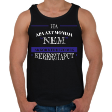 PRINTFASHION Kérdezd meg keresztaput - Férfi atléta - Fekete atléta, trikó