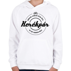 PRINTFASHION kerekpar-black - Gyerek kapucnis pulóver - Fehér