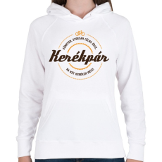 PRINTFASHION kerekpar-brown-orange - Női kapucnis pulóver - Fehér