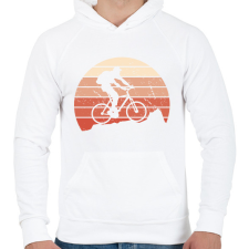 PRINTFASHION Kerékpáros - Férfi kapucnis pulóver - Fehér férfi pulóver, kardigán