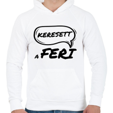 PRINTFASHION KERESETT A FERI - Férfi kapucnis pulóver - Fehér