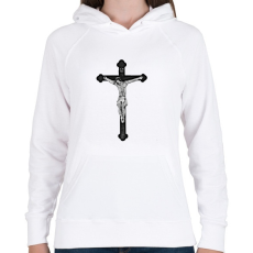 PRINTFASHION Kereszt - Női kapucnis pulóver - Fehér