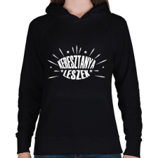 PRINTFASHION Keresztanya leszek - Női kapucnis pulóver - Fekete női pulóver, kardigán