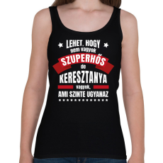 PRINTFASHION Keresztanya szuperhős - Női atléta - Fekete
