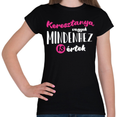PRINTFASHION Keresztanya vagyok - fehér - Női póló - Fekete