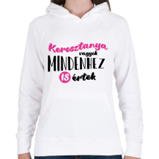 PRINTFASHION Keresztanya vagyok - fekete - Női kapucnis pulóver - Fehér női pulóver, kardigán