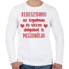 PRINTFASHION Keresztanyu megtanítja - Férfi hosszú ujjú póló - Fehér
