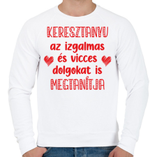 PRINTFASHION Keresztanyu megtanítja - Férfi pulóver - Fehér férfi pulóver, kardigán