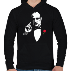 PRINTFASHION Keresztapa, The godfather - Férfi kapucnis pulóver - Fekete
