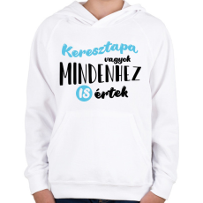 PRINTFASHION Keresztapa vagyok - fekete - Gyerek kapucnis pulóver - Fehér