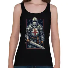 PRINTFASHION Kereszteslovag - Női atléta - Fekete női trikó