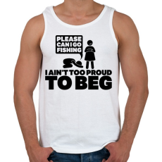 PRINTFASHION Kérlek, elmehetek pecázni...? - Férfi atléta - Fehér