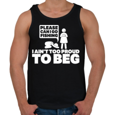 PRINTFASHION Kérlek, elmehetek pecázni...? - Férfi atléta - Fekete