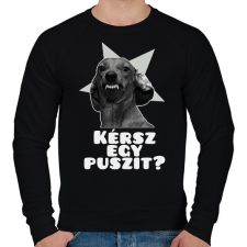 PRINTFASHION Kérsz egy puszit? - Férfi pulóver - Fekete férfi pulóver, kardigán