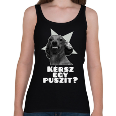 PRINTFASHION Kérsz egy puszit? - Női atléta - Fekete