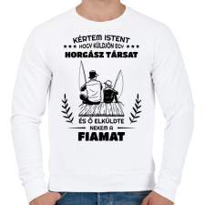 PRINTFASHION Kértem Istent - Férfi pulóver - Fehér férfi pulóver, kardigán
