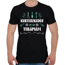 PRINTFASHION Kertészkedés a terápiám - Férfi póló - Fekete