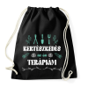 PRINTFASHION Kertészkedés a terápiám - Sportzsák, Tornazsák - Fekete