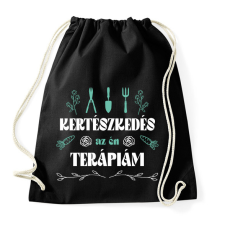 PRINTFASHION Kertészkedés a terápiám - Sportzsák, Tornazsák - Fekete tornazsák