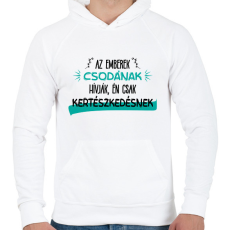 PRINTFASHION Kertészkedés - Férfi kapucnis pulóver - Fehér