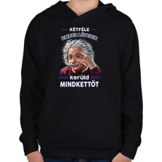 PRINTFASHION Kerüld mindkettőt! - Gyerek kapucnis pulóver - Fekete
