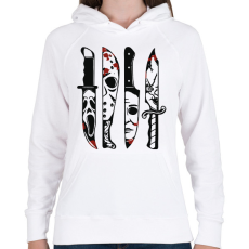 PRINTFASHION Késes gyilkosok - Női kapucnis pulóver - Fehér