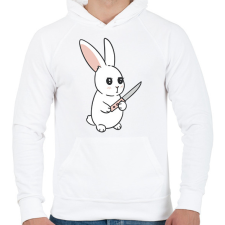 PRINTFASHION Késes nyúl - Férfi kapucnis pulóver - Fehér férfi pulóver, kardigán