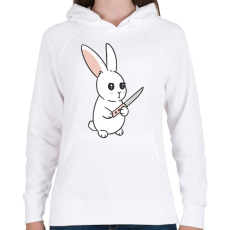 PRINTFASHION Késes nyúl - Női kapucnis pulóver - Fehér