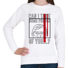 PRINTFASHION Készíthetek rólad pár fotót...? - Női pulóver - Fehér női pulóver, kardigán