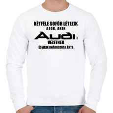 PRINTFASHION Kétféle Audi Sofőr - Férfi pulóver - Fehér